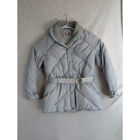 Vintage 1st Down Goose Down Puffer Jacket Light Blue Women's Medium Made USA - Picture 1 of 16